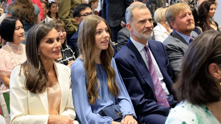 Spanish and Dutch kings attend daughters' graduation in Wales