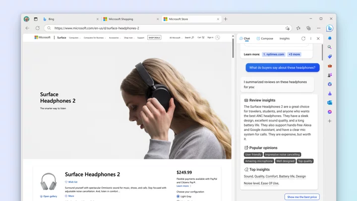 New Bing and Edge features give online shopping an AI makeover